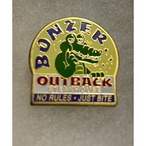 Outback Steakhouse Bonzer Alligator Vintage Tack Pin Rare